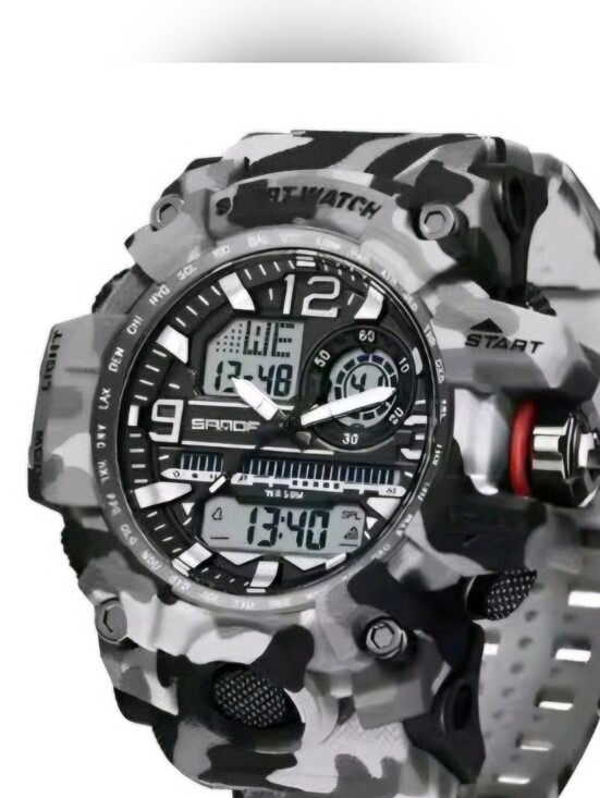 SANDA USA Other - Men's Digital Camouflage Military Style Sports Watch. Waterproof 50M, Resin Case